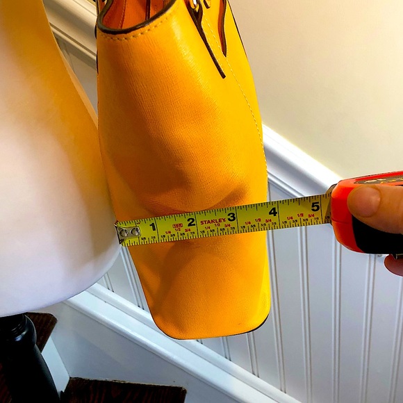 DOONEY BOURKE Orange Saffiano Leather Red Lining Two Top Handle Shoulder Straps - Picture 11 of 17